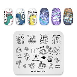 KADS Cute Nail Stamping Plate Template Image Design Plates for Nail Art Decoration and DIY Cute Dragon (ZOO006)