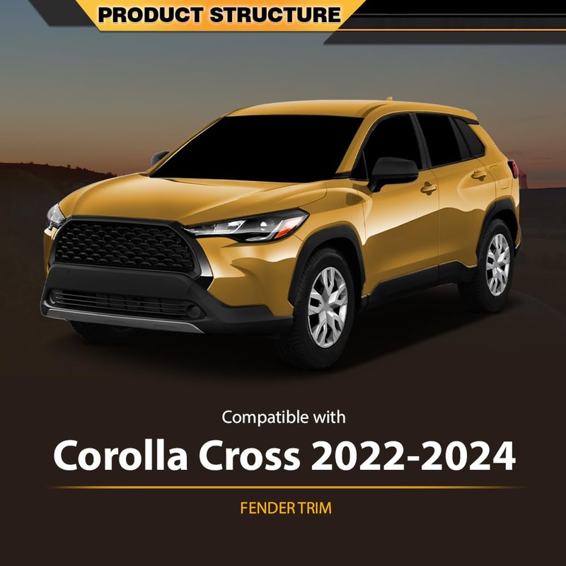 Fender Flare Pair Front Left & Right Compatible with Toyota