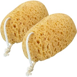 Esponjas de Baño Exfoliantes MALUGOGO de Celda Hexagonal 2 Piezas para Ducha y Limpieza Profunda
