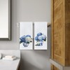 Cilrii Chinoiserie Hydrangea Floral Kitchen Towels, Blue White Hydrangea Flower