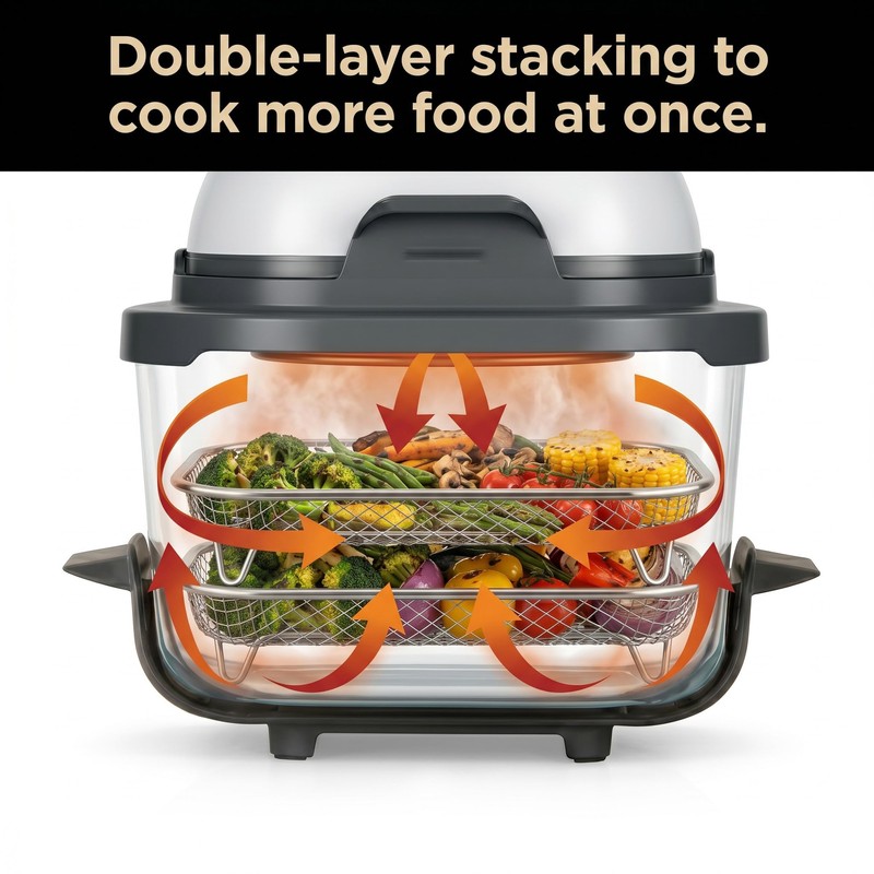 Moruiero 2-Pack Stainless Steel Crisper Rack Replacement for Ninja Crispi