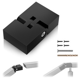 Gyykzz 1 Pack Black Vertical Pivot Connector for Stainless Steel Handrail, Adjustable 180° Hand Rail Fitting for Top Railing, High Strength POM Block for Stair Horizontal Handrail