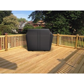 Coleman Revolution Heavy-Duty Cover for 3-Burner Dual Fuel BBQ Grill, Weather-Resistant and Durable Polyester Cover for Charcoal and Propane Combination Grills in Black