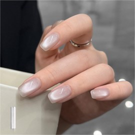 GAOY Gray Glassy Cat Eye Gel Nail Polish, 16ml Glitter Holographic Nail Polish with Magnet, Reflective Translucent UV Gel, 3300 Dove Feather