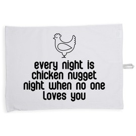 Hippowarehouse Every night is chicken nugget night when no one loves you Tea Towel Eco Printed Dish Cloth Kitchen accessory 50cmx70cm 100% Cotton