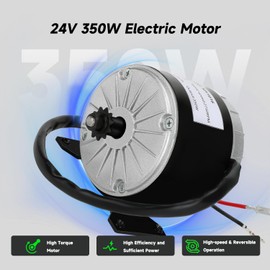 XIKOBY 24V Electric Motor Compatible with Razor E300 E300S E325 Electric Scooter MX350 MX400 Dirt Rocket Bike, 2750RPM 350W Brushed Permanent Magnet DC Motor with Charger Port Handlebar Grips Parts