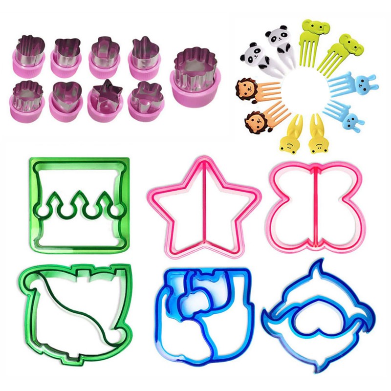 25Pcs Sandwich Cutters Set Safe Sandwiches Fruit Cookie Cutters for