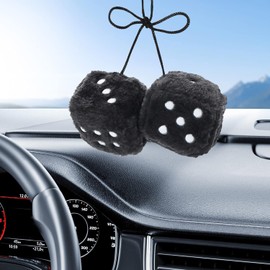 ZUJIACUN 6cm Car Hanging Plush Dice for Car Interior Home Office Decor - Ultra-Soft & Safe Suction Cup Hanging Decoration, Cute Pendant with Point Design, Cozy Vibes for Auto Lovers & Trendy Spaces