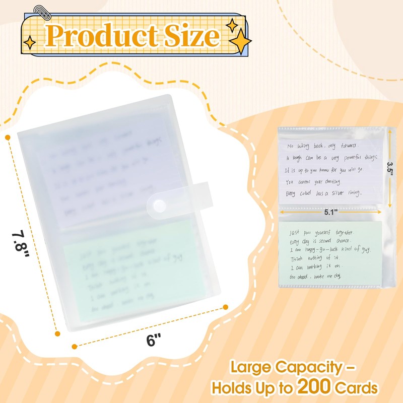 3x5 Index Card Holder Organizer, 50 Sheets, Stores Up to