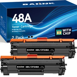 BAIINK BAIINK CF248A 48A Toner Cartridge Compatible Replacement for HP 48A Toner Cartridge Black Compatible for HP Pro M15w M15a M16w M16a MFP M29w M29a M28w M28a M30w M31w M14 M17 M15 M28 (2 Black)