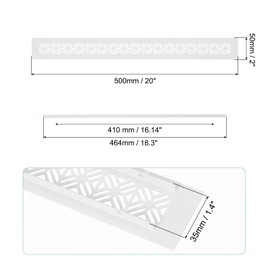 PATIKIL 20 x 2 Inch Door Air Vent Cover, Heavy Duty Aluminum Grille Ventilation Cover Louvered with Mounting Screws for Cabinet Wardrobe Door, White