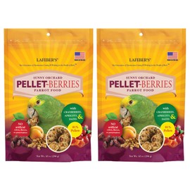 LAFEBER'S Pellet-Berries Pet Bird Food, Made with Non-GMO and Human-Grade Ingredients, for Parrots (10 oz Pack of 2)