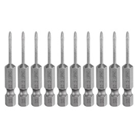 HARFINGTON 10pcs #0 Phillips Screwdriver Bit PH0 1/4" Hex Shank 2" (50mm) Long Magnetic S2 Steel Industrial Grade Screw Driver Bit Cross Head Electric Drill Bits 0.079" (2mm) Rod