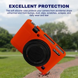 Easy Hood RX100 VII Case,Soft Silicone Protective Cover Protector Skin for Sony DSC-RX100 III RX100 V RX100 IV RX100 VII Digital Camera (Red)