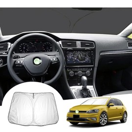GAFAT Compatible with 2013-2019 VW Golf 7 7.5 | Seat Leon MK3 5F FR Sunshade Front Window, Window Sunshade Windscreen Sun Protection Interior, Windscreen Parasol Sun Visor, Fast Cooling, UV Protection