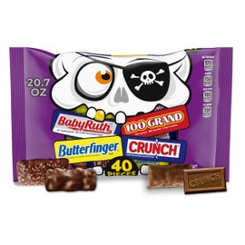 Butterfinger, CRUNCH, Baby Ruth, 100 Grand Fun Size Assorted Candy Bars, Great for Sharing, Bulk 40 Count Pack, 20.7 oz