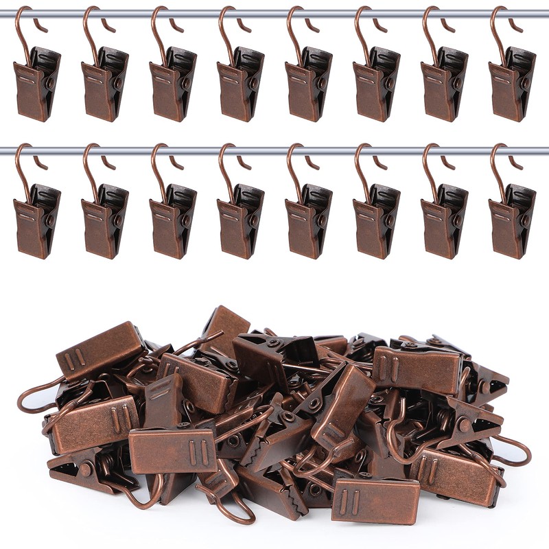 JANYUN 30 Pack Mini Heavy-Duty Hook Clip Set Curtain Clips