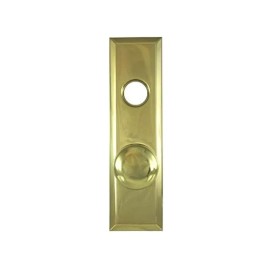 Mortise Lock Escutcheon Plate 2-3/4" X 10" with Brass Door Knob & Cylinder Hole