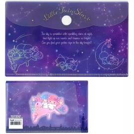 Sanrio Little Twin Stars File Folder Pen Pouch Face Mask Clip Travel Organizer Bag Case