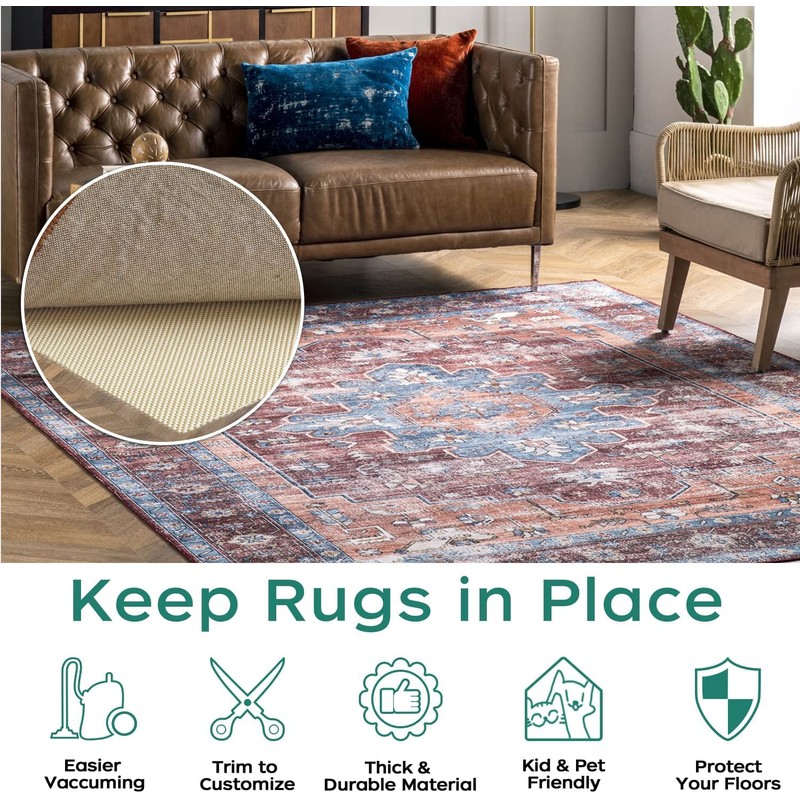 BAGAIL BASICS Non Slip Rug Pad Gripper Round 4 Feet