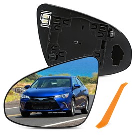 TOP-MAX Driver Side Mirror Glass Compatible with Toyota Camry 2012-2017, Avalon Hybrid 2013-2018, Left Side Rearview Mirror Glass Power Heated, Replaces 87947-06410