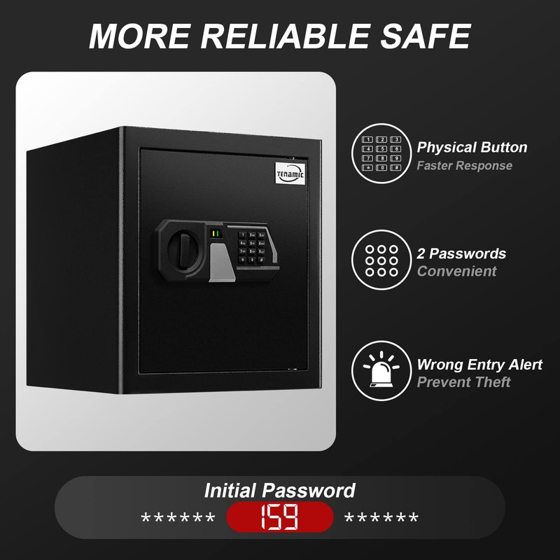 Tenamic Fireproof Safe Box 1.6 Cuft Electronic Digital Security Box,