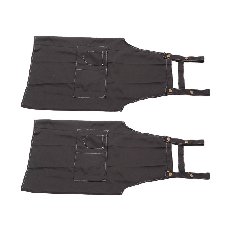 2 Pcs Black Cotton Apron Kitchen Breathable Oil Resistant Apron