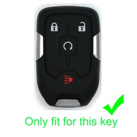 kcpros 2 fundas protectoras de silicona de goma negra con 4 botones para llave inteligente sin llave con llavero compatible con GMC Acadia Terrain 2017-2022