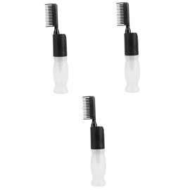 Healeved 3pcs Hair Coloring Oiling Bottles Root Comb Squeeze Applicator Bottle Graduated Scale for Curly Hair
