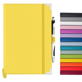 Bstorify A5 Notebook And Pen Set - 160 Lined Pages (14.85 x 21 cm) Yellow Journal Notebook A5 with Hardback Cover, Pen Loop, Expandable Pocket - Ideal for Diary, Notetaking and Writing (A5, Yellow)