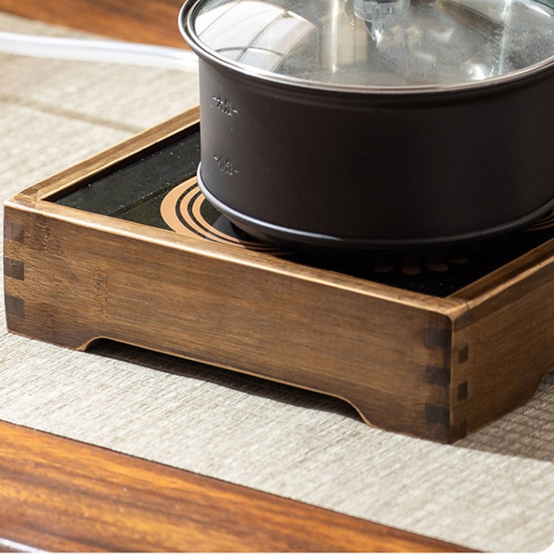 Induction Cooker Wood Frame Minimalist Stable Embedded Electric Tea Stove