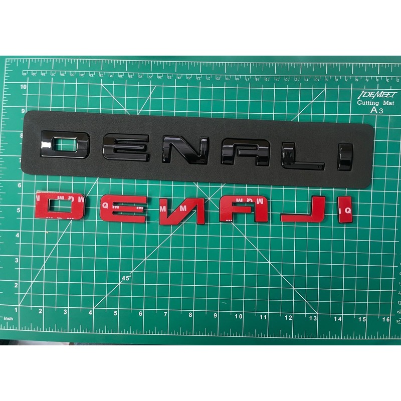 Denali 3-PC Black Nameplate Emblem HD Badge for GMC Yukon