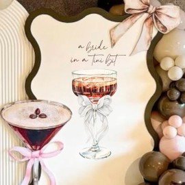 GIOGUK A Bride in A Tini Bit Decal - Bridal Shower Party Decoration Supplies, Espresso Martini Themed Wall Stickers, Bride-to-Be Anniversary Photo Shoot Background Props Decal