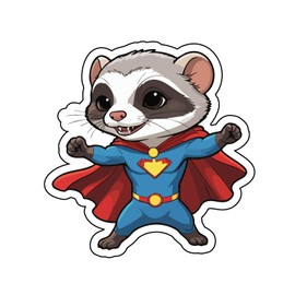 Set of 3 - Superhero Raccoon Cartoon Vinyl Decal Sticker, Die-Cut Design,SUV, Van, Window, Bumper, Wall, Laptop, Tablet, Cup,Tumbler Or Any Smooth Surface