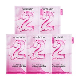 Numbers In No. 2 Rose PDRN Collagen Plumping Mask Pack 5 sheets / 넘버즈인2번 로즈 피디알엔 콜라겐 플럼핑 마스크팩 5매