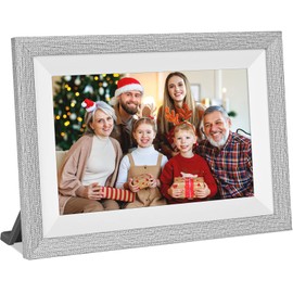 Digital Picture Frame 10.1 Inch HD IPS Touch Screen Auto-Rotate Digital Photo Frame with Wooden Frame and 2.4GHz WiFi,Share Photos and Videos via Whale Photo App, Eay Using for Men and Women