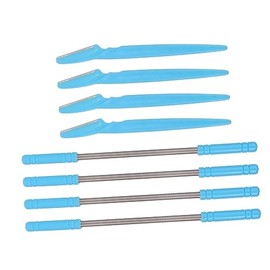 VICASKY 4pcs Facial Hair Remover Epilator and Eyebrow Razor Set for Women Precise Trimming Tool with Small Head for Face Neck Eyebrow Hair Removal Portable Blue Design