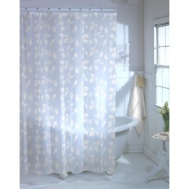 Maytex Mills 60090 Just Leaves Shower Curtain, White