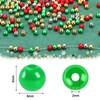 UPINS 1200Pcs Christmas Pearl Beads, Red Green Gold Silver Round