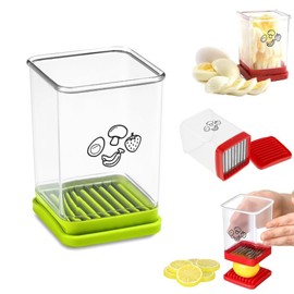 Fruit Slicer Cup Fruit and Vegetable Speed Slicer with Push Plate Cup Slicer Strawberry Cutter Egg Slicer Banana Slicers Grape Cutter Stainless Steel Detachable Fruit and Vegetable Slicer Slicing Tool