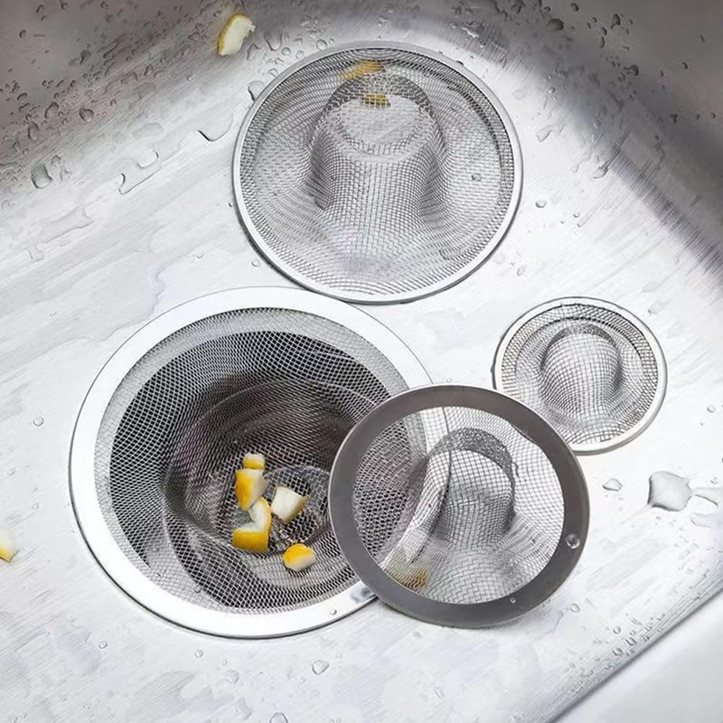 Sink Drain Strainer, 2Pcs Stainless Steel Kitchen Sink Filter Mesh