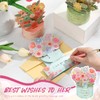 Motipuns 6 Pcs Flower 3D Greeting Card with Envelopes Bouquet