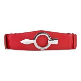 BlackButterfly Wide Elastic Waist Belt Fashion Vintage Dress Cosplay Waspie Belt (Red, S)