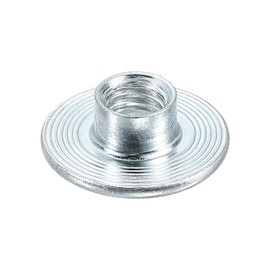 sourcing map M6 T-nuts, 50pcs Carbon Steel Tee Nut Round Base Weld Nuts 6mm Height Through Hole Flange Insert Female Thread Plate Nuts, Silver