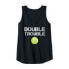 Womens Double Trouble Tanks - Funny Tennis Team Gift Tank