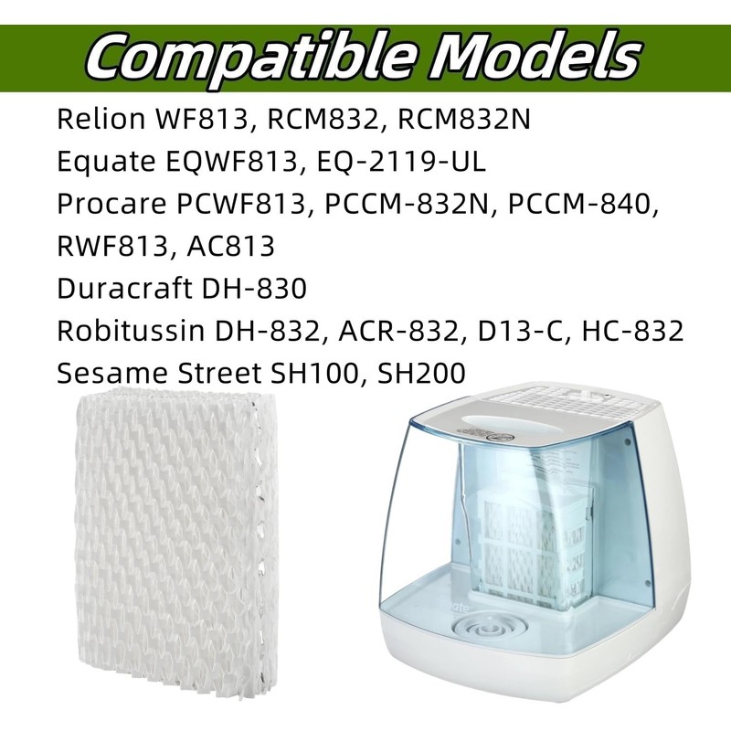 6 PACK WF813 Humidifier Filter Replacement Compatible with Equate EQWF813