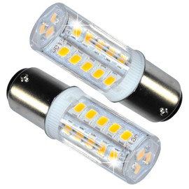 HQRP 2-Pack Navigation and Anchor Light Ba15d Bayonet Base 24LEDs Dual Contact SMD LED Bulb Warm White 12-24 Volt DC