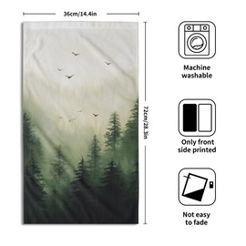 Green Misty Forest Hand Towels Set of 2 Mountain Woodland Soft Guest Face Bath Towel Bathroom Decorations Thin Kitchen Tea Dish Towels