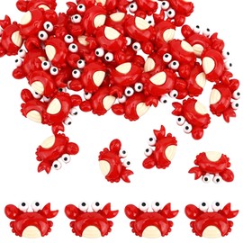 Goktvai 50pcs Mini Crab Figurines, Realistic Plastic Crab Decor Tiny Animal Ornaments for Gardens Miniature Terrariums Holiday Party Decorations Tabletop Display
