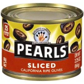 Pearls Sliced California Ripe Olives 2.25 Oz. Can (Pack of 2)